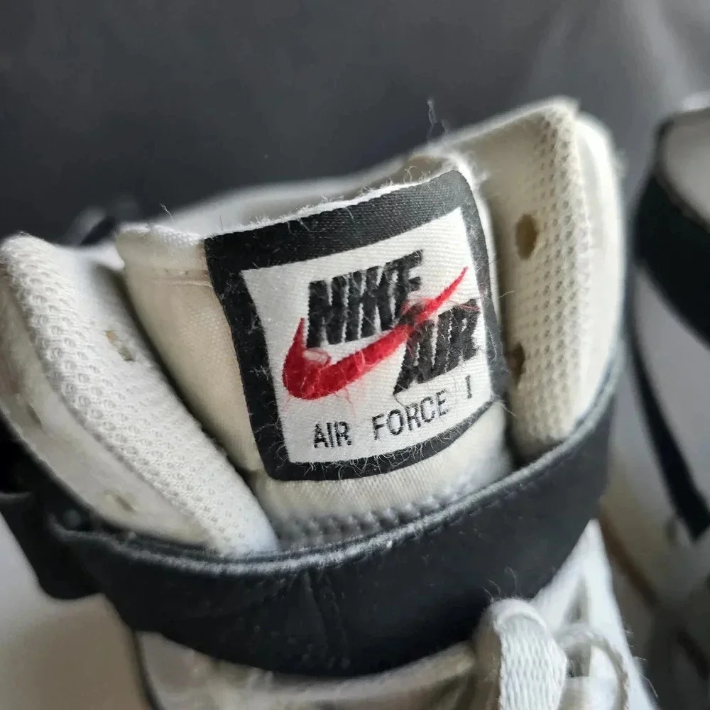 White/Black Nike Air Force 1 high-tops size US 9.5 Men's Basketball Shoes - Picture 3 of 10